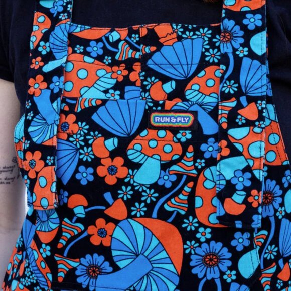 Run & Fly Magic Mushroom stretch twill overalls- Size S - Picture 3 of 6